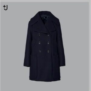 Uniqlo JW Anderson J+ Navy Double-Breasted Pea Coat
